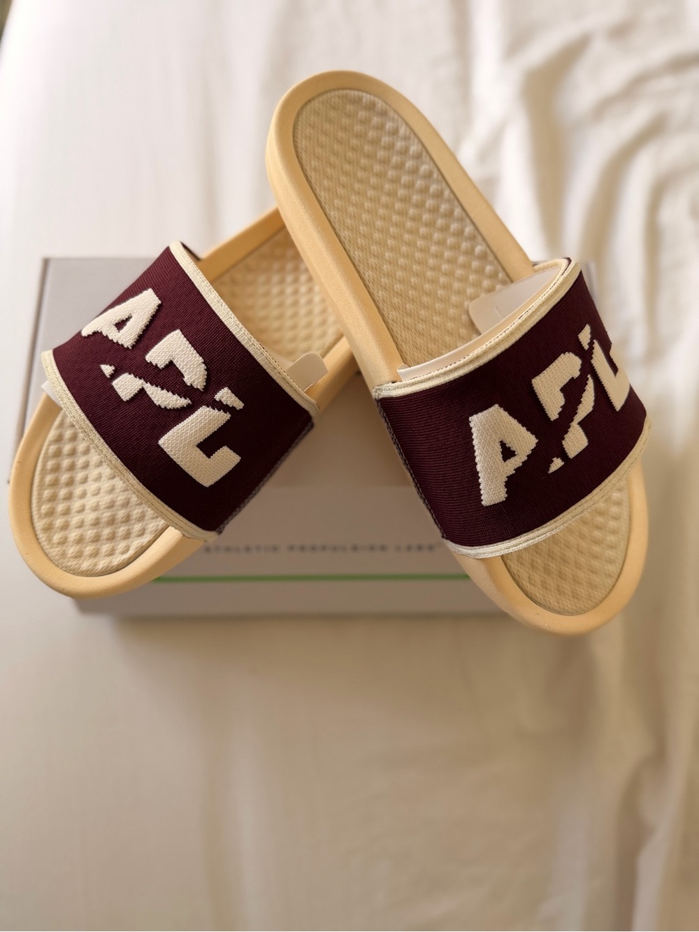 APL Men Burgundy and Cream Slide Sandals